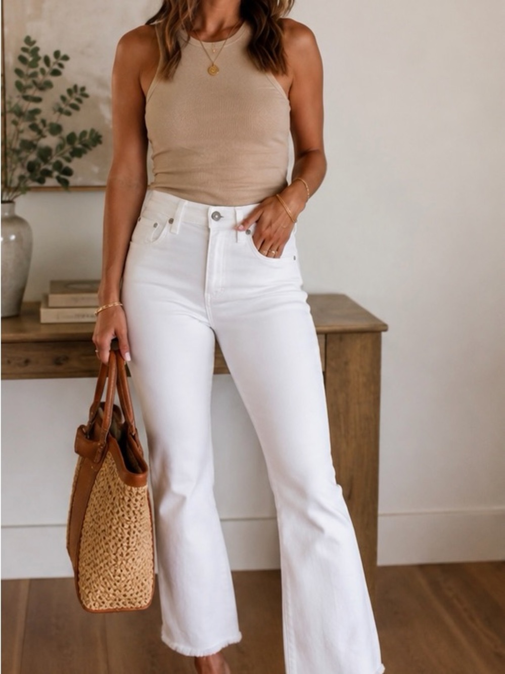 rag & bone JEAN White Flare Cropped Raw Hem Jeans Size 29